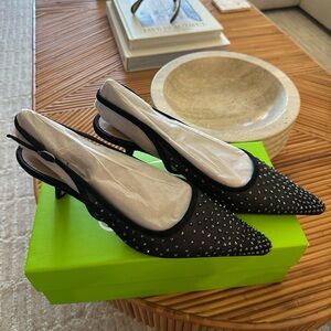 Sam Edelman Black Studded Slingback Heels